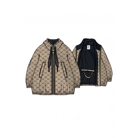 Cafe Noir SPOLVERINO ULTRALEGGERO STAMPATO PACKABLE - C7JI0092