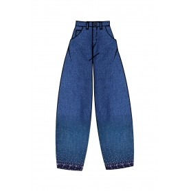 Cafe Noir PANTALONE DENIM CON DETTAGLIO PAILETTES - C7JJ0178