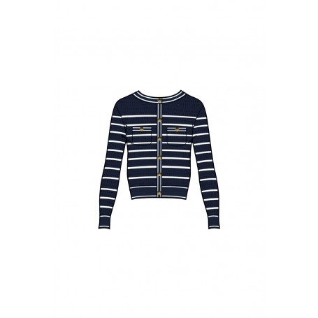 Cafe Noir CARDIGAN RIGATO MOTIVO TRAFORO - C7JM0267