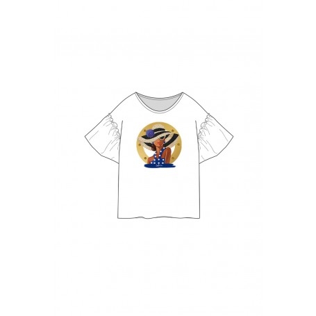 Cafe Noir TSHIRT MANICA CORTA DONNA CON CAPPELLO - C7JT0208