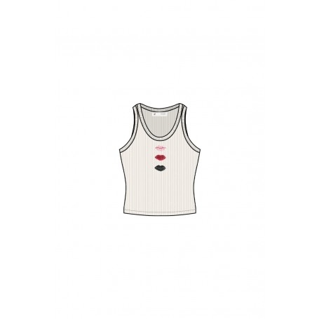 Cafe Noir CANOTTA SCOLLATA CON PATCH - C7JT0235