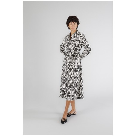 Cafe Noir ABITO CHEMISIER IN POPELINE STAMPATO - C7JA0248