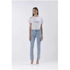 Cafe Noir PANTALONE SLIM CON STRAS CHAIN AL FIANCO - C7JJ0150