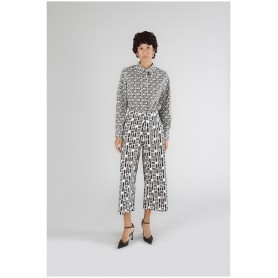 Cafe Noir PANTALONE PALAZZO IN POPELINE STAMPATO - C7JP0254