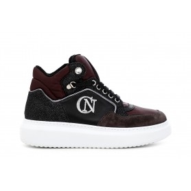 Cafe Noir SNEAKERS TESSUTO E PELLE CON RICAMO LOGATA - C1BU1460