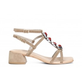 Cafe Noir SANDALO IN CAMOSCIO CON PIETRE MOTIVO AT - C1XB3336