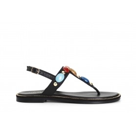 Cafe Noir SANDALO INFRADITO IN PELLE CON PIETRE - C1XM1017