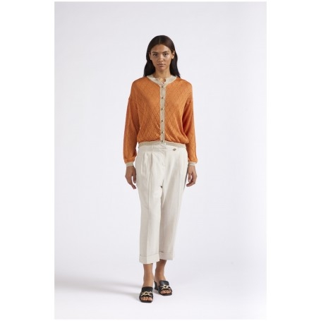 Cafe Noir CARDIGAN GIROCOLLO CON LUREX MOTIVO TRAFORO - C7JM0202