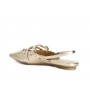 Cafe Noir BALLERINA APERTA DIETRO IN PELLE LAMINATA CON BORCHIE E STRASS - C1ED4012