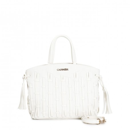 Cafe Noir TOTE CON INFILATURA DI MIGNON, FIANCHI INCRESPATI CON NODO E NAPPINA - C3MB0804