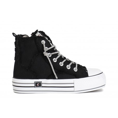 Cafe Noir SNEAKER MID IN CANVASS CON LACCI STRASS - C1DM9112