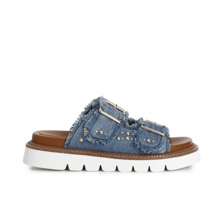 Cafe Noir CIABATTA DENIM DOPPIA FIBBIA - C1GM9101