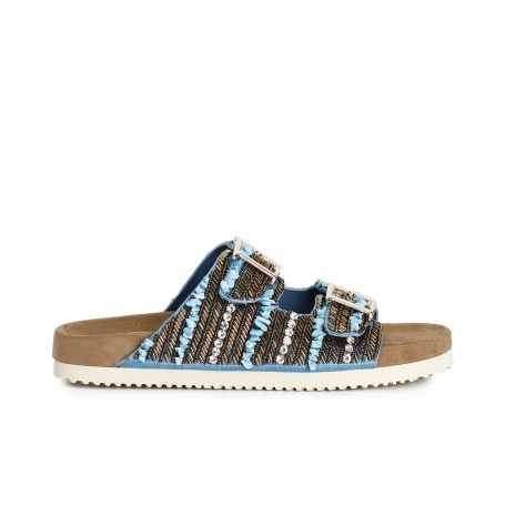 Cafe Noir CIABATTA DOPPIA FIBBIA CON RICAMI - C1GN9000