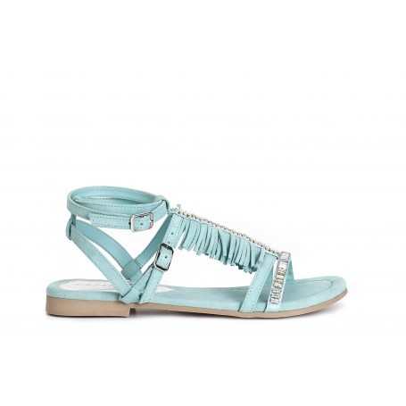 Cafe Noir SANDALO IN CAMOSCIO CON FRANGE E CATENASTRASS - C1GG5551