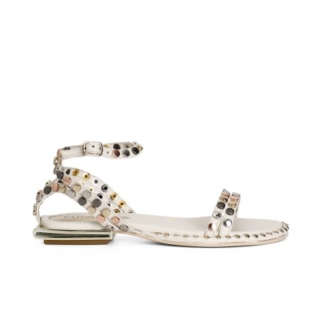 Cafe Noir SANDALO GILDA IN PELLE CON BORCHIE MULTICOLOR - C1GF2101