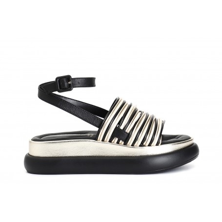 Cafe Noir SANDALO IN PELLE MULTILISTINI - C1HB2070