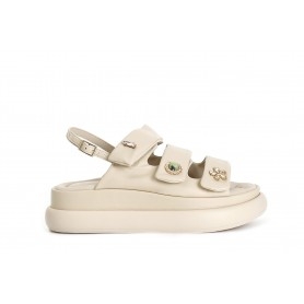 Cafe Noir SANDALO IN PELLE CON BOTTONI E VELCRI - C1HB4002