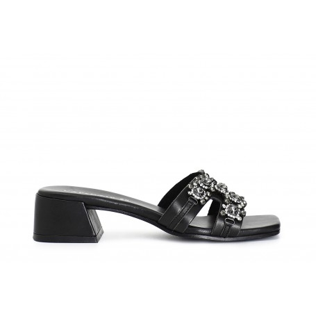 Cafe Noir CIABATTA IN PELLE CON ACCESSORIO GIOIELLO - C1XB3333