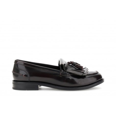 Cafe Noir MOCASSINO IN PELLE ABRASIVATA CON FRANGE - C1XR1707