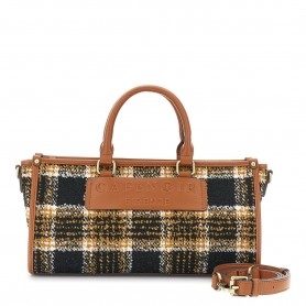 Cafe Noir MINIBAG IN TESSUTO TARTAN CON TAG CON LOGO A RILIEVO - C3NQ0926