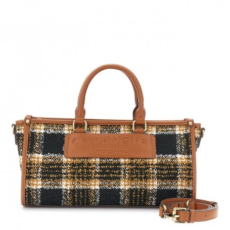 Cafe Noir MINIBAG IN TESSUTO TARTAN CON TAG CON LOGO A RILIEVO - C3NQ0926