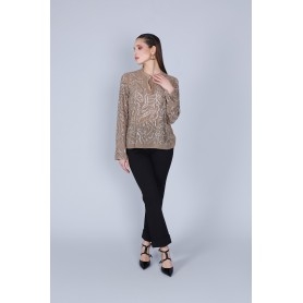 Cafe Noir BLUSA CON RICAMO STRASS - C7JC0215