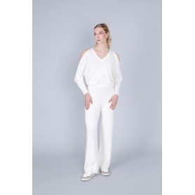 Cafe Noir PANTALONE PALAZZO IN MAGLIA - C7JM0291