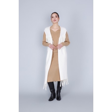 Cafe Noir GILET OVERSIZE CON FRANGE - C7JM0292