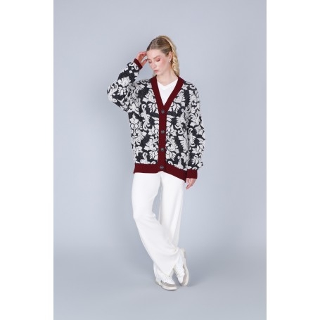 Cafe Noir MAXY CARDIGAN LAVORAZIONE JACQUARD - C7JM0336