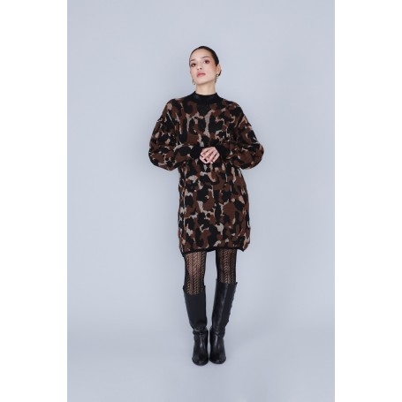 Cafe Noir MINIABITO LAVORAZIONE JACQUARD ANIMALIER - C7JM0338