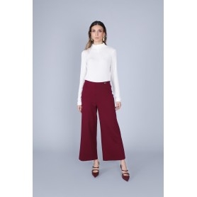 Cafe Noir PANTALONE GAMBA AMPIA TESSUTO ELASTICIZZATO - C7JP0271