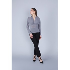 Cafe Noir TSHIRT MISTO CACHEMIRE SCOLLO DRAPPEGGIATO - C7JT0241