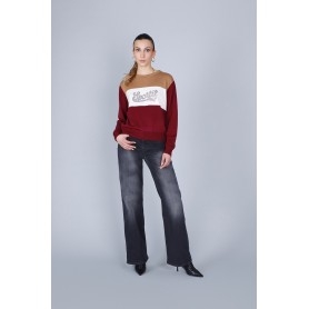 Cafe Noir MAGLIA BLOCCO COLORE CON SCRITTA DI STRAS - C7JM0271