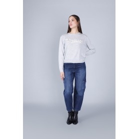 Cafe Noir MAGLIA GIROCOLLO CON SCRITTA RICAMATA - C7JM0272