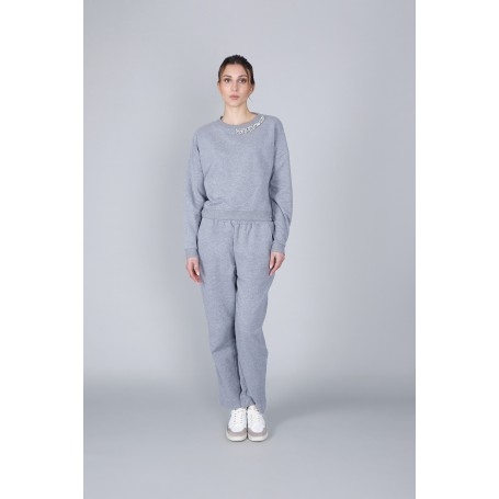 Cafe Noir FELPA CON APPLICAZIONE GIOIELLO ALLO SCOLLO - C7JF0121