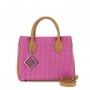 Cafe Noir BAULETTO IN RAFFIA ,CON RIFINITURE IN PELLE E CIONDOLO - C3XH0004