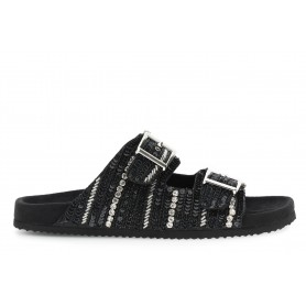 Cafe Noir CIABATTA DOPPIA FIBBIA CON RICAMI - C1GN9001