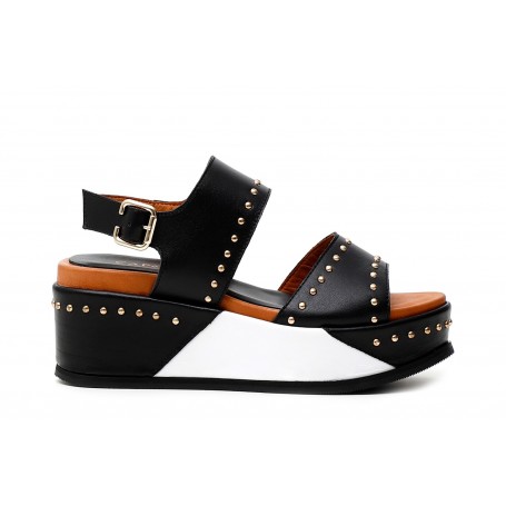 Cafe Noir SANDALO ZEPPA FRATE IN PELLE CON BORCHIE - C1HH13