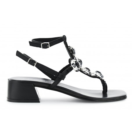 Cafe Noir SANDALO INFRADITO IN PELLE CON PIETRE EMOTIVO A T - C1XB3337