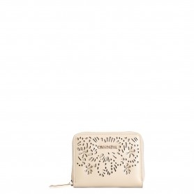 Cafe Noir ZIP ROUND PICCOLO CON TRAFORO A LASER EAPPLICAZIONE DI RIVETTI, LETTERING - C4AD0802