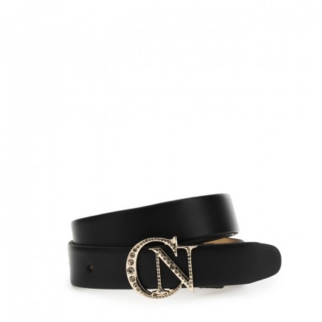 Cafe Noir CINTURA IN PELLE CON FIBBIA CN IN METALLO CON STRASS IN TONO - C4CM0807