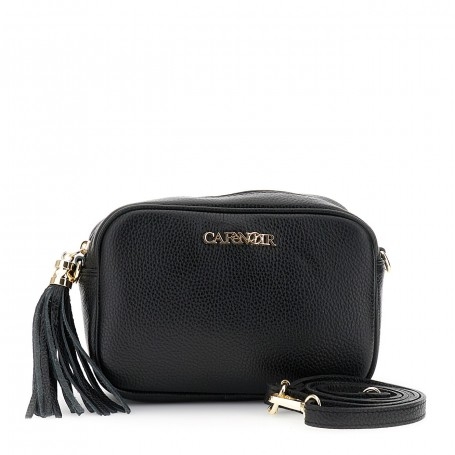 Cafe Noir CAMERA BAG IN PELLE MARTELLATA, TRACOLLA CON MOSCHETTONI E NAPPINA - C3XH0031
