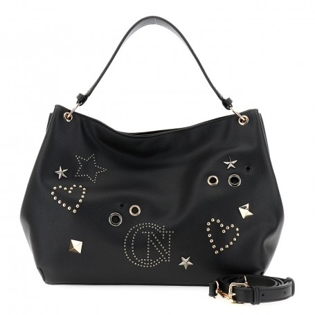 Cafe Noir BORSA A SPALLA IN SINTETICO EFFETTO PELLE CON RIVETTI E BORCHIE - C3ND0911