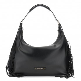 Cafe Noir BORSA A SPALLA IN SINTETICO EFFETTO PELLE CON FRANGE E LOGO SUL DAVANTI - C3NE0933