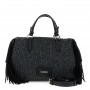 Cafe Noir BORSA CON MANICI IN MAGLIA CON FRANGE DI LANA LATERALI - C3NO0924