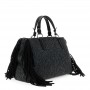Cafe Noir BORSA CON MANICI IN MAGLIA CON FRANGE DI LANA LATERALI - C3NO0924