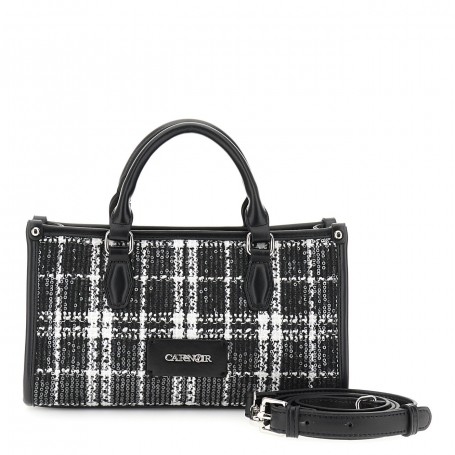 Cafe Noir MINI BAG IN TESSUTO SCOZZESE CON APPLICAZIONE DI PAILLETTES - C3NP0928