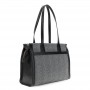 Cafe Noir BORSA IN TESSUTO TWEED, CHARM CON NAPPINA E LETTERING IN METALLO - C3YD0907