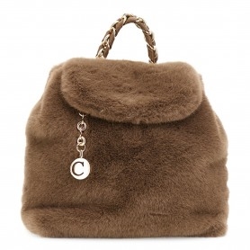 Cafe Noir ZAINO MORBIDO CON PATTINA IN PELLICCIA SINTETICA CON MANICOTTO CON CATENA - C3NB0905