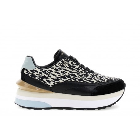 Cafe Noir RUNNING IN NYLON STAMPA ANIMALIER E PELLE - C1DL9002